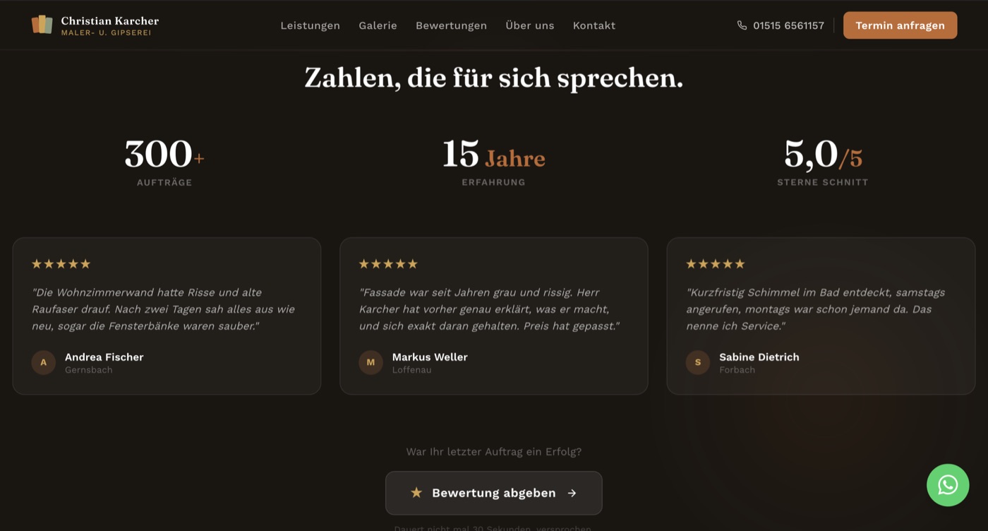 Christian Karcher, Bewertungen und Zahlen