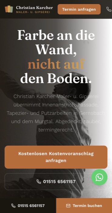 Christian Karcher Malerbetrieb, mobile Ansicht